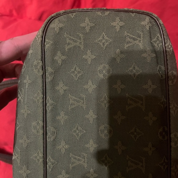 $1,280 LOUIS VUITTON Mini Lin “Lucille” GM Tote Bag, Green Canvas/Brown Leather - Picture 17 of 17